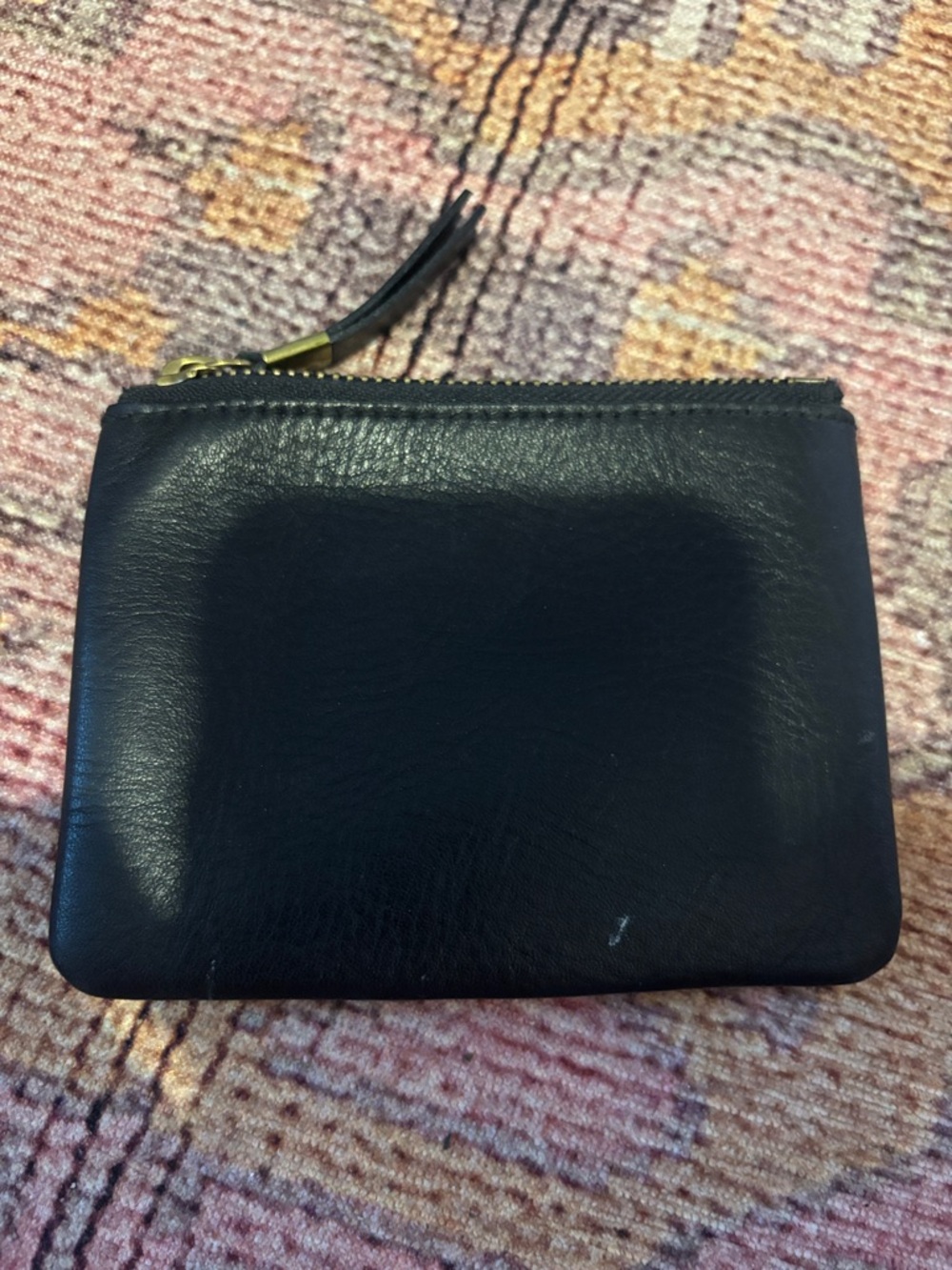 Madewell Black Leather Zip Card Pouch